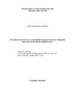 ỨNG DỤNG tâm tỉ cự của hệ điểm GIẢI bài TOÁN cực TRỊ HÌNH học GIẢI TÍCH TRONG KHÔNG GIAN 