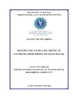 Nguyên tắc cung cấp chứng cứ và chứng minh trong tố tụng dân sự (luận văn thạc sĩ luật học) 