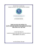 Thiệt hại được bồi thường của người chăm sóc người có sức khỏe bị xâm phạm theo pháp luật việt nam (luận văn thạc sĩ luật học) 