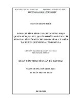Đánh giá tình hình cấp giấy chứng nhận quyền sử dụng đất, quyền sở hữu nhà ở và tài sản gắn liền với đất cho hộ gia đình, cá nhân tại huyện quỳnh nhai, tỉnh sơn la​ 