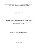 Nghiên cứu một số cơ sở khoa học trồng rừng thâm canh sa mộc (cunninghamia lanceolata (lamb ) hook) ở vùng đông bắc bộ 