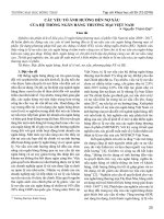 Các yếu tố ảnh hưởng đến nợ xấu của hệ thống ngân hàng thương mại Việt Nam