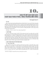 Kinh tế Việt Nam năm 2021: Vượt qua thách thức, tăng trưởng bền vững