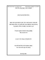 Một số giải pháp chủ yếu nhằm đẩy nhanh tiến độ công tác đền bù giải phóng mặt bằng tại khu công nghệ cao hòa lạc 