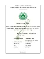 Phân lập tuyển chọn chủng vi khuẩn có khả năng phân giải tinh bột trong nước thải sản xuất bia tại công ty sản xuất bia sài gòn phú thọ 