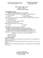 De kiem tra 45 phut Tuan 14 Tiet 28