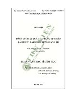 Đánh giá hiệu quả giao rừng tự nhiên tại huyện đakrông tỉnh quảng trị 