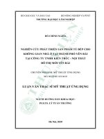 Nghiên cứu phát triển sản phẩm tủ bếp cho không gian nhà ở tại thành phố yên bái tại công ty TNHH kiến trúc nội thất đô thị mới yên bái 