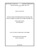 Đánh giá một số mô hình khoanh nuôi phục hồi rừng tự nhiên vùng đồi núi ven biển tỉnh phú yên 