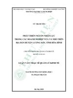 Phát triển nguồn nhân lực trong các doanh nghiệp vừa và nhỏ trên địa bàn huyện lương sơn tỉnh hòa bình 
