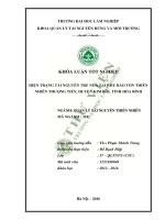 Hiện trạng tài nguyên tre nứa tại khu bảo tồn thiên nhiên thượng tiến huyện kim bôi tỉnh hòa bình 