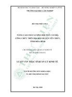 Nâng cao chất lượng đội ngũ cán bộ công chức trên địa bàn huyện yên thủy tỉnh hòa bình 
