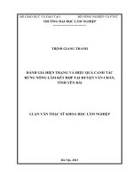 Đánh giá hiện trạng và hiệu quả canh tác rừng nông lâm kết hợp tại huyện văn chấn tỉnh yên bái 