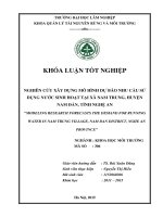 Nghiên cứu xây dựng mô hình dự báo nhu cầu sử dụng nước sinh hoạt tại xã nam trung huyện nam đàn tỉnh nghệ an 