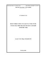 Hoàn thiện công tác quản lý nhà nước về đất đai trên địa bàn huyện cẩm khê tỉnh phú thọ 