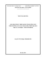 Giải pháp phát triển kinh tế hộ nông dân theo hướng sản xuất hàng hóa trên địa bàn thị xã tam điệp tỉnh ninh bình 