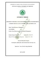 Assessment the impact of ecotourism activities on biodiversity conservation in cat ba national park hai phong city 