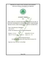 Application of automatic recorder and sound analysis in surveying the presence and distribution of targeted bird species in ngoc linh nature reserve quang nam province 