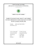 Nghiên cứu đánh giá thực trạng và thử nghiệm xây dựng thiết bị xử lý nước ngầm tại xã văn khúc huyện cẩm khê tỉnh phú thọ 