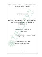 Giải pháp hoàn thiện công tác dồn điền đổi thửa trên địa bàn huyện yên thủy tỉnh hòa bình 