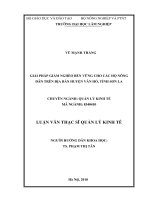 Giải pháp giảm nghèo bền vững cho các hộ nông dân trên địa bàn huyện vân hồ tỉnh sơn la 