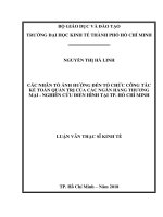 Luận văn thạc sĩ các nhân tố ảnh hưởng đến tổ chức công tác kế toán quản trị của các ngân hàng thương mại 