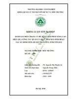 Đánh giá hiện trạng và đề xuất giải pháp nâng cao hiệu quả quản lý chất thải rắn sinh hoạt tại xã minh tiến huyện trấn yên tỉnh yên bái 