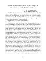 Quan hệ thương mại Việt Nam và liên minh kinh tế Á – Âu trong bối cảnh của Hiệp định thương mại tự do