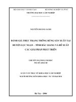 Đánh giá thực trạng trồng rừng sản xuất tại huyện lục ngạn bắc giang và đề xuất các giải pháp phát triển 