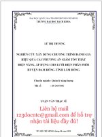 Nghiên cứu xây dựng chương trình đánh giá hiệu quả các phương án giảm tổn thất điện năng, áp dụng cho lưới điện phân phối huyện đam rông tỉnh lâm đồng