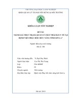 Đánh giá thực trạng quản lý chất thải rắn y tế tại bệnh viện phục hồi chức năng tỉnh sơn la 