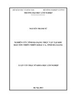 Nghiên cứu tính đa dạng thực vật tại khu bảo tồn thiên nhiên khau ca tỉnh hà giang 