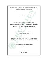 Nâng cao chất lượng đội ngũ giáo viên trung học cơ sở trên địa bàn huyện vân đồn tỉnh quảng ninh 