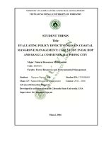 Evaluating policy effectiveness on coastal mangrove management case study in dai hop and bang la communes hai phong city 