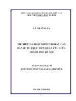 Tổ chức và hoạt động thi hành án dân sự từ thực tiễn quận Cầu Giấy, thành phố Hà Nội