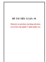 Phân tích các giai đoạn vận động tuần hoàn của tư bản công nghiệp. Ý nghĩa nghiên cứu (Tiểu luận)