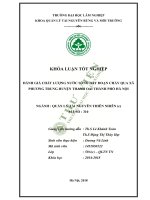 Đánh giá chất lượng nước mặt sông đáy đoạn chảy qua xã phương trung huyện thanh oai thành phố hà nội 