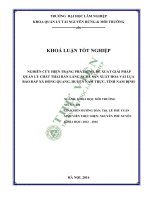 Nghiên cứu hiện trạng phát sinh đề xuất giải pháp quản lý chất thải rắn làng nghề sản xuất hoa vải lụa báo đáp xã hồng quang huyện nam trực tỉnh nam định 