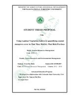 Using landsat vegetation indices in quantifying coastal mangrove cover in thai thuy district thai binh province 