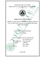 Nghiên cứu khả năng xử lý nước thải chăn nuôi lợn của cây non nước colocasia esculenta trong điều kiện phòng thí nghiệm 