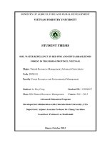 Soil water repellency in red pine and hevea brasiliensis forest in thanh hoa province viet nam 