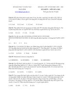 Đề thi thử tốt nghiệp THPT năm 2021 môn Hóa học có đáp án - Sở GD&ĐT Thái Bình