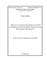 Nghiên cứu cơ sở lý luận và thực tiễn làm căn cứ đề xuất các giải pháp quy hoạch sử dụng đất bền vững tại xã tà long huyện đakrông tỉnh quảng trị 