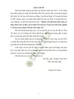 Nghiên cứu đánh giá hiện trạng sử dụng thuốc bảo vệ thực vật và phân bón hóa học trong sản xuất nông nghiệp ở xã tân long huyện tân kỳ tỉnh nghệ an 