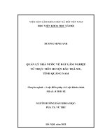 QUẢN LÝ NHÀ NƯỚC VỀ ĐẤT LÂM NGHIỆP TỪ THỰC TIỄN HUYỆN BẮC TRÀ MY, TỈNH QUẢNG NAM