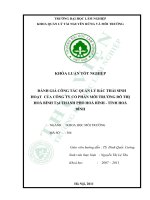 Đánh giá công tác quản lý rác thải sinh hoạt của công ty cổ phần môi trường đô thị hòa bình tại thành phố hòa bình tỉnh hòa bình 