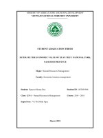 Estimate the economic value of xuan thuy national park nam dinh province 