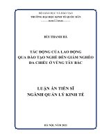 Tác động của lao động qua đào tạo nghề đến giảm nghèo đa chiều ở vùng tây bắc 