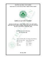 Đánh giá kết quả thực hiện công tác dồn điền đổi thửa đất nông nghiệp trên địa bàn xã lam sơn huyện tam nông tỉnh phú thọ 