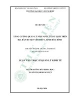 Tăng cường quản lý nhà nước về du lịch trên địa bàn huyện yên thủy tỉnh hòa bình 